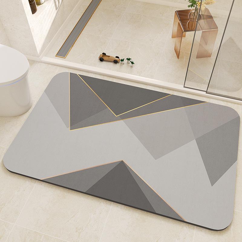 Geometric Diatom Mud Bathroom Mat - Dirt & Wear Resistant, Easy-to-Clean, In Stock