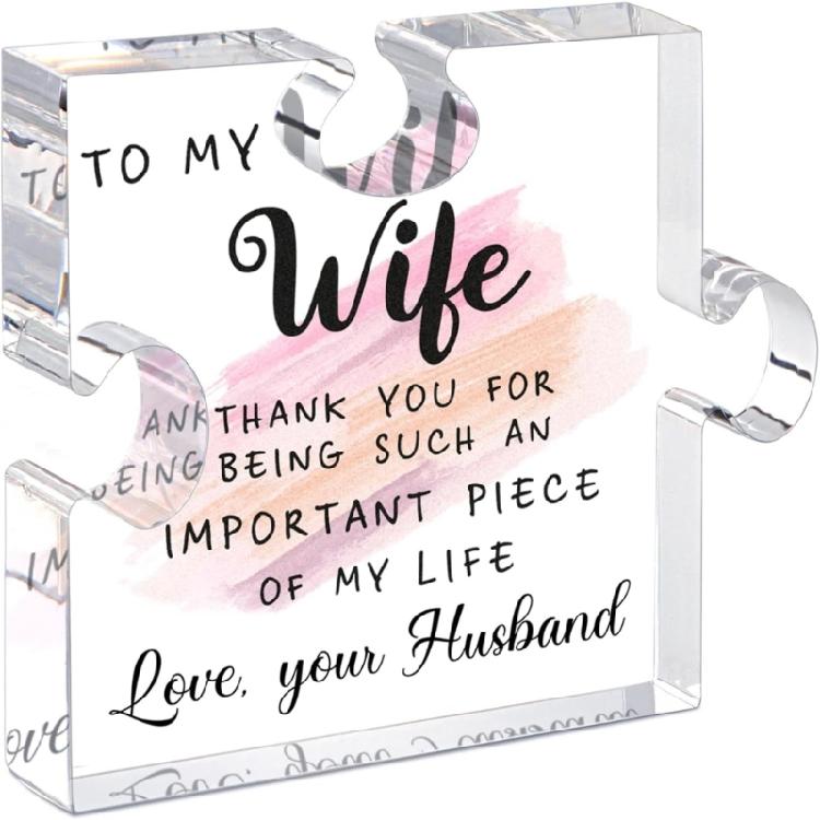 

Engraved Acrylic Block Puzzle Piece Desk Display Ornament for Mom Grandma Wife on Mothers Day Gift