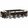 VidaXL Garden Dining Set with Cushions 13 Pcs Brown Rattan 3211761