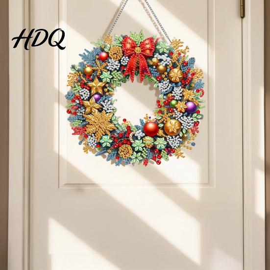 Handgemaakte Kerstversieringen Faux Diamant Art Kit Kerstman Sneeuwpop Hangende Versiering DIY Feestelijke Strass Decoraties Acryl Hanger met Strass