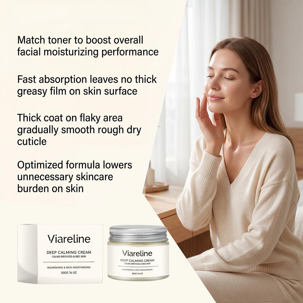 VIARELINE Moisturizing Face Cream Daily Hydration Soft Care Lightweight Absorb Facial Cream 50ml
