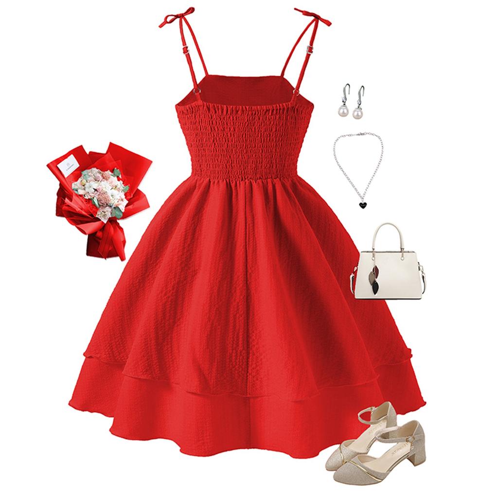 Barneklær om sommeren Cuhk Barn Sløyfe Slynge Prinsesse Motedress