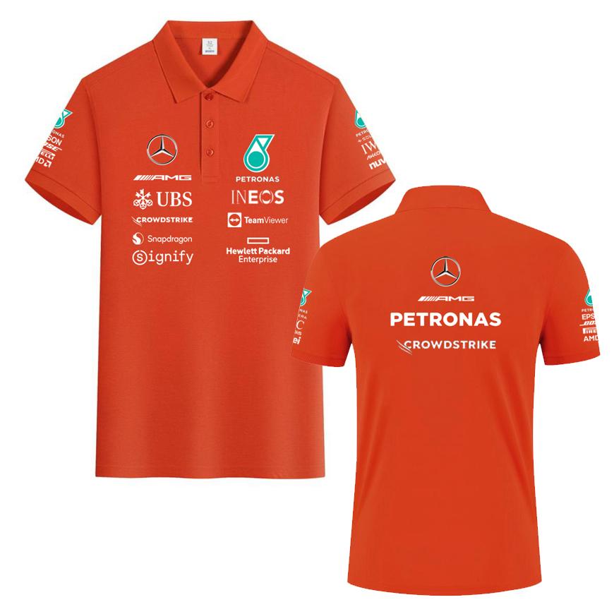 Red Bull F1 Racing Suit Hamilton George Russell Team Uniform Pure Cotton Polo Shirt