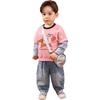 LUSON Boys' Skin-Friendly Faux Two-Piece Long Sleeve T-Shirt