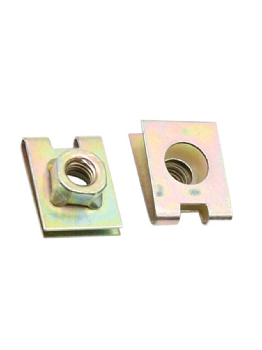 

New 50PCS Metal Spring U-Type Plate Nut Speed Clips 6mm M6 for Car Panel Defense