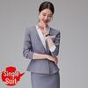 Dark Blue Women's Suit Set: Professional Attire with a Goddess Style – Perfect for Front Desk Workwear.