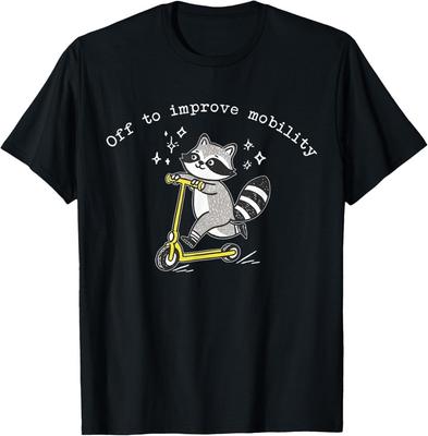 Auf zur Verbesserung der Mobilität Lustiges Waschbär PT Physiotherapeut T-Shirt