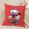 Game CCupheadS Cushion Cover Silky Short Plush DoubleSided Printed Pillow Case for Sofa All Seasons Home Decor Gift