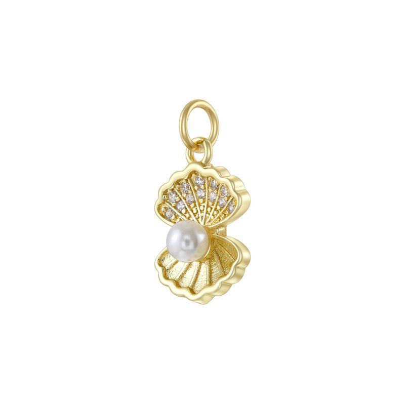 Creative Copper Inlaid Pearl Bow Love Pendant Personalized Bear Shell Pendant Vd 2000-09