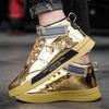 Luxury Men Casual Sneakers Running Shoes High Top Gold Sneakers Hiphop Comfortable Fashion Sports Shoes Breathable Footwear Male