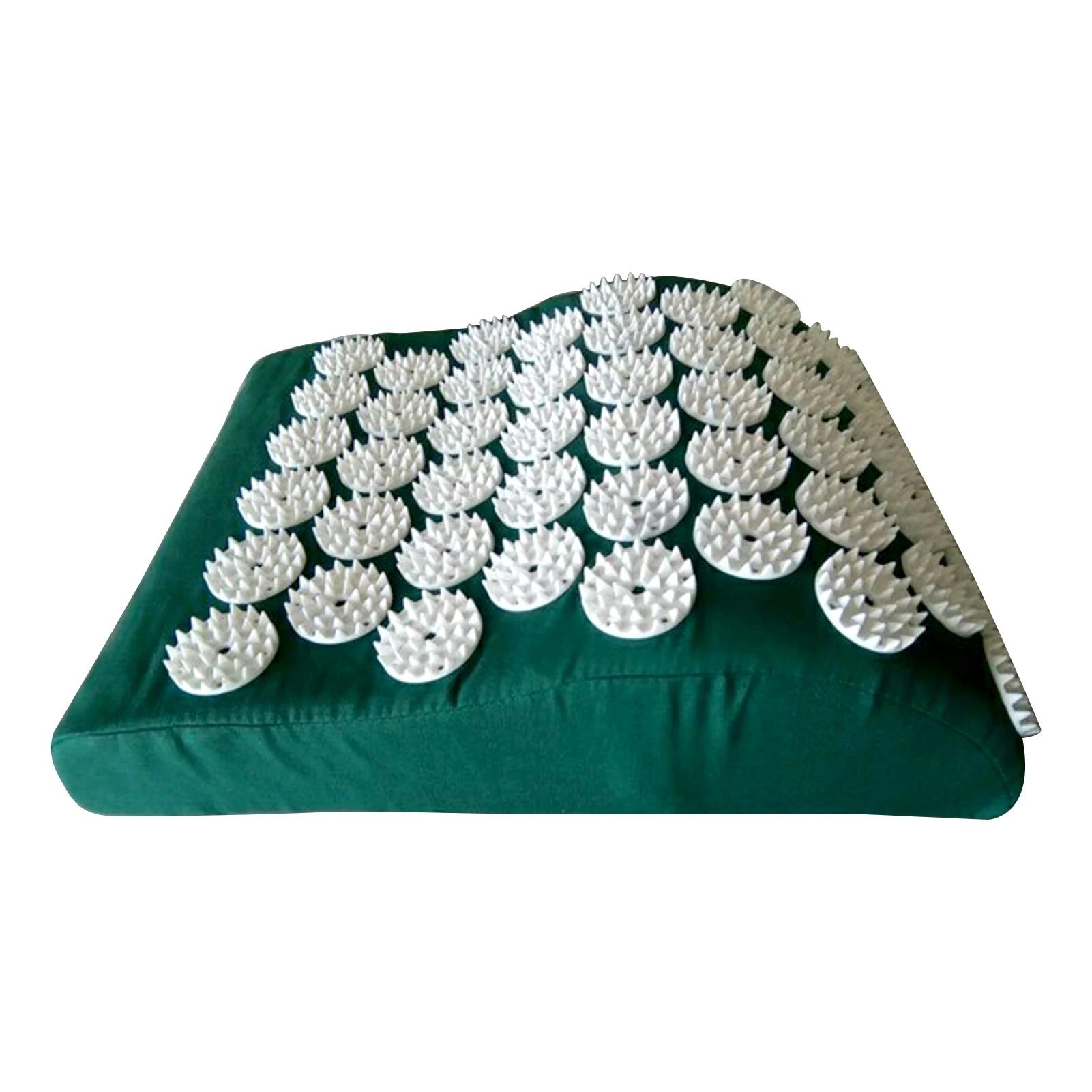 

1PCS Low Back Pillow With Large Touchpoints Rectangle Home Acupressure Pillow Washable Stress Relief Pillow For Back Pain зелёный