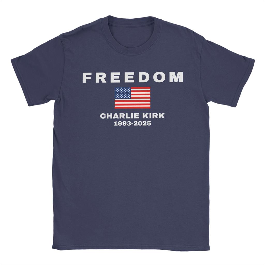 Turning Point USA Charlie Kirk T-Shirts Men  Novelty Pure Cotton Tee Shirt Round Collar Short Sleeve T Shirts Gift Idea Tops