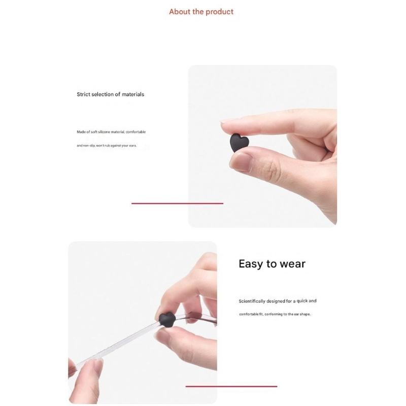 10 Pairs Adorable Heart Shaped Glasses AntiSlip Covers Silicone Eyeglasses Ear Grips for Fashionable Eyewear