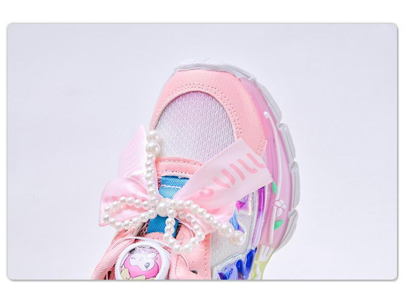 2025 Autumn Cartoon Princess Rotating Mesh Anime Luminous Girls' Sports Shoes