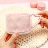 300ml Ins Style Ceramics Mug Breakfast Milk Oatmeal Cup Love Heart Shape Handle Coffee Cup Water Cups Valentine's Day Gifts