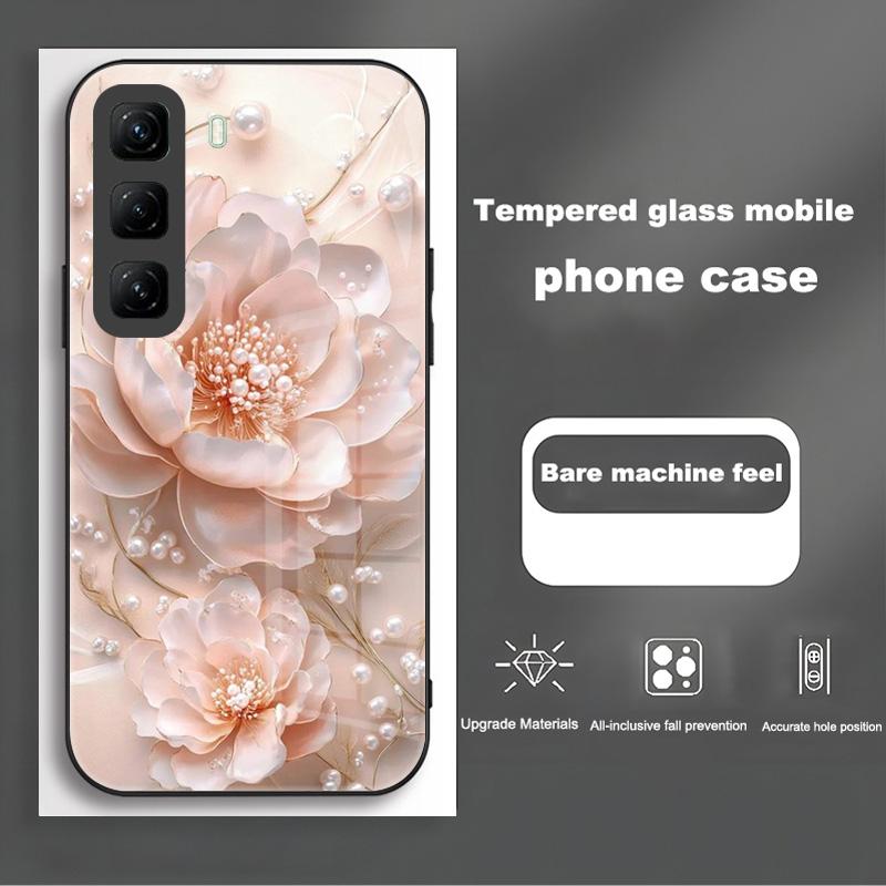 Handyhülle Für Infinix Hot 50 Pro Plus Hülle Harte PC Stoßfeste Abdeckung Gehärtetes Glas Hülle Hot 50 Pro+ Vollständige Schutzhülle Funda