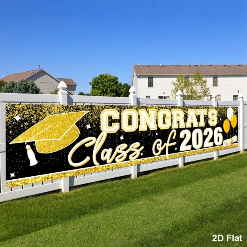 2026 Graduation Banners Large Size For 2026 Ceremonies School Event And Group Photos Graduation Backdrop Decorations