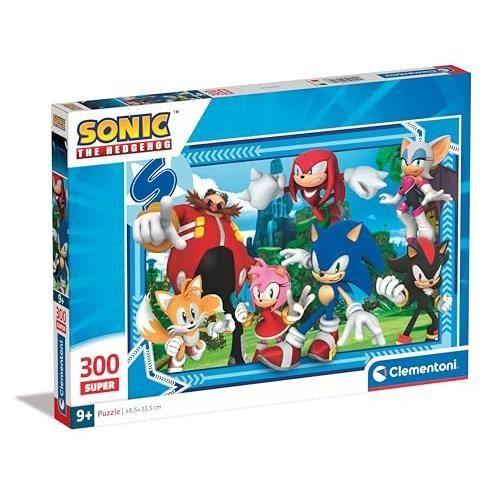 Puzzle Enfants - CLEMENTONI - Supercolor Sonic - 300 Pièces - 48,5 x 33,5 cm - Écologique