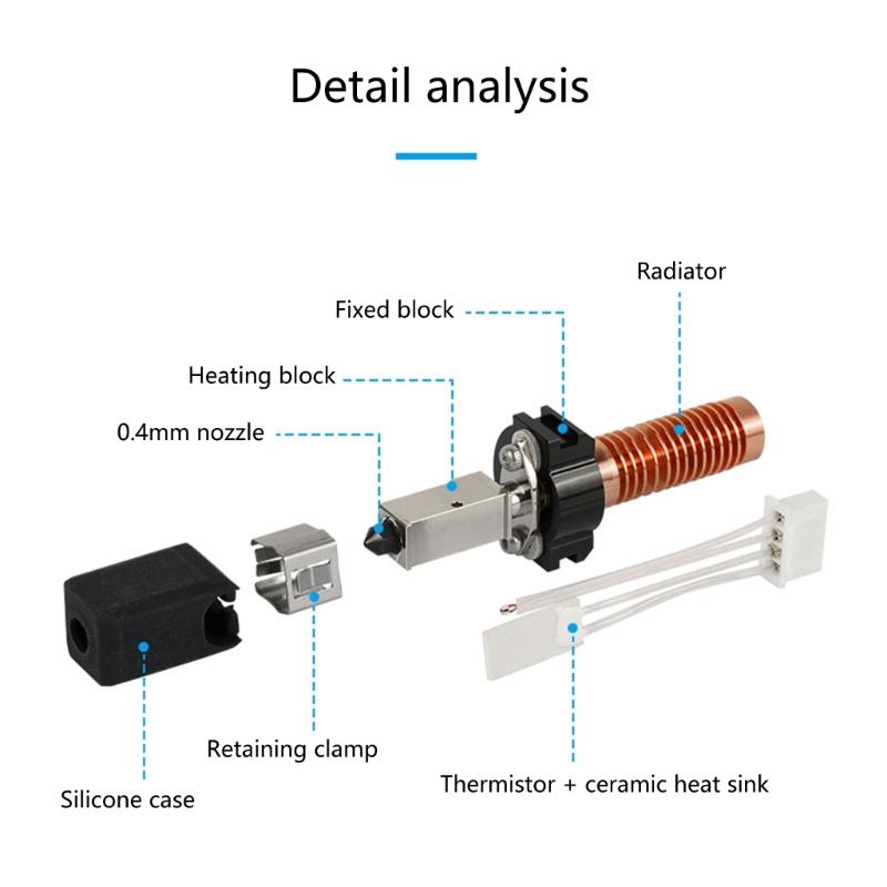 Kit Hotend 5M/5MPro Kit Bloc de Chauffage en Céramique Pièce d'Impression 3D pour une Précision Améliorée