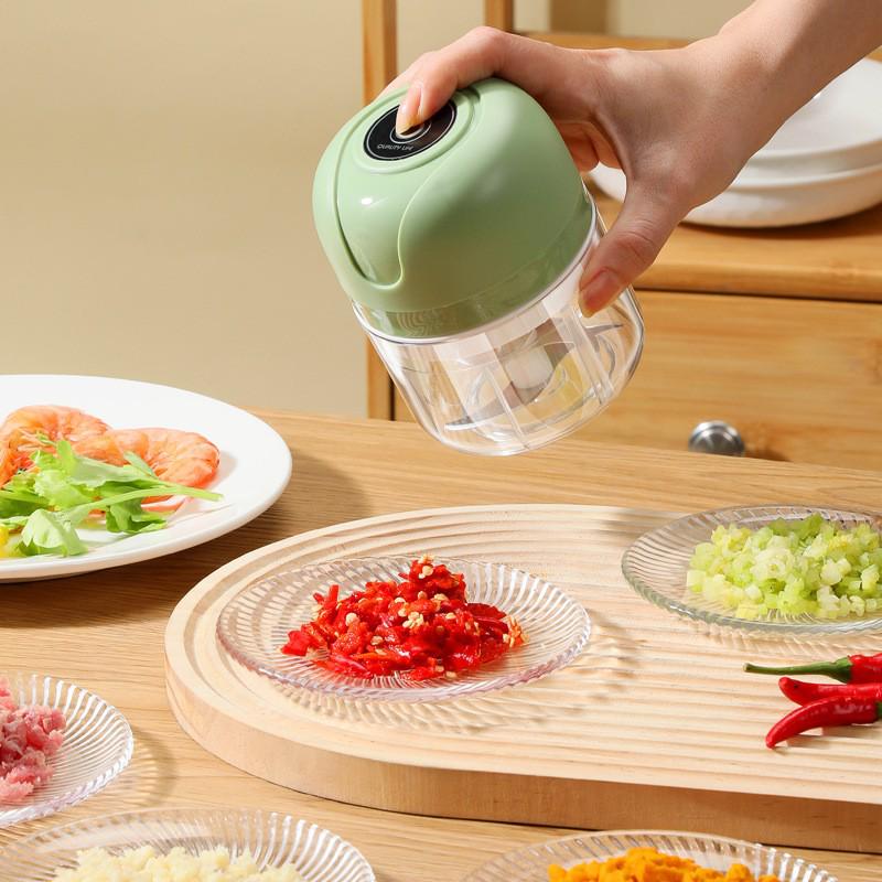 Six-Blade Mini Garlic & Food Chopper with Transparent Cup