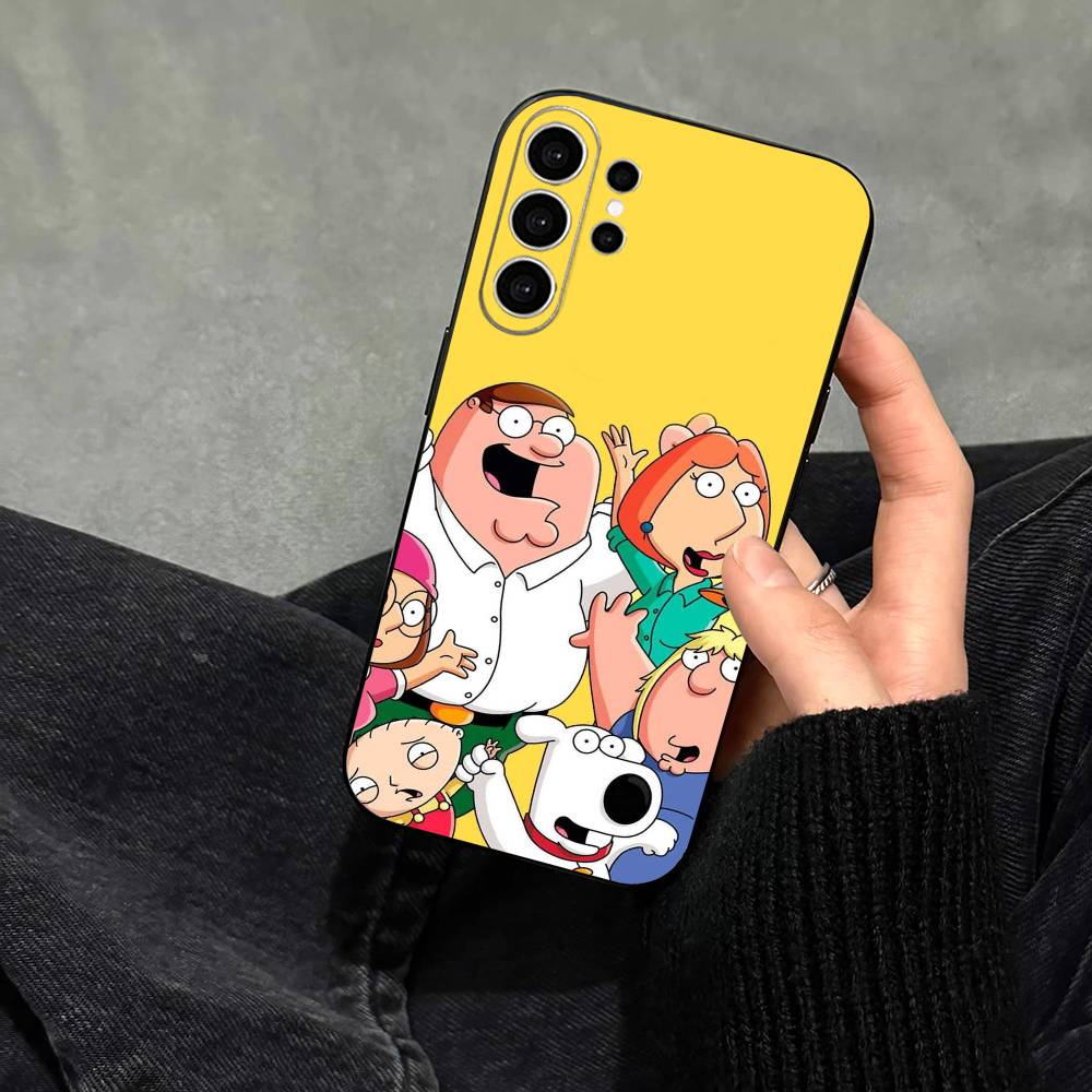 F-Family Funny Guy Phone Case For Samsung S25,S24,S21,S22,S23,S30,Ultra,S20,Plus,Fe,Note,10,9,5G Black Cover
