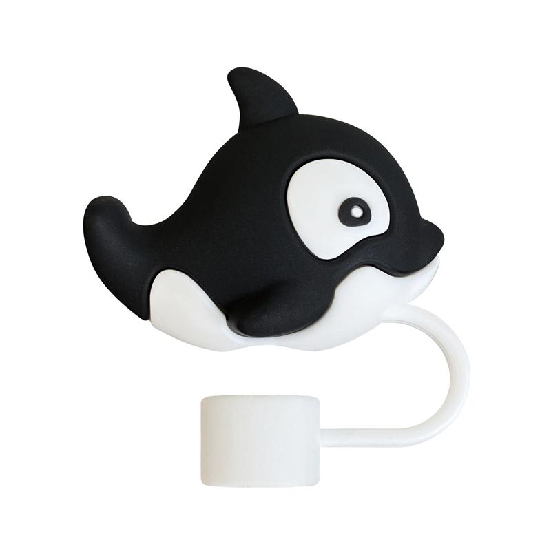 10mm 3D Cute Animals Straw Cover Cap Silicone Dust-Proof Straw Topper Leak-Proof Drinking Dust Cap Cartoon Straw Covers
