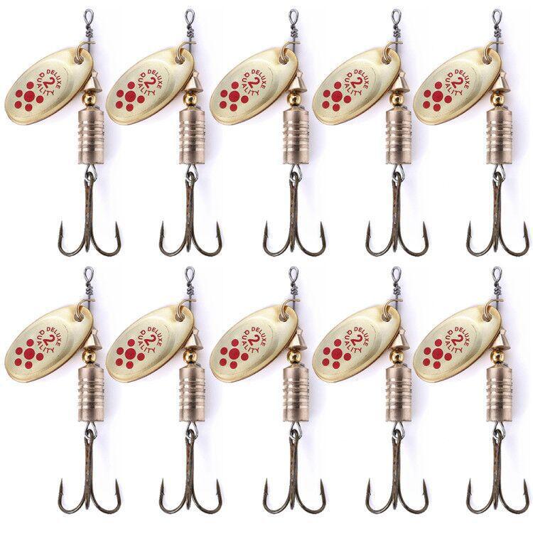 Freshwater Lure Spinning Sequin Set10-13Metal electroplated bait with barbed hook fishing gear supplies