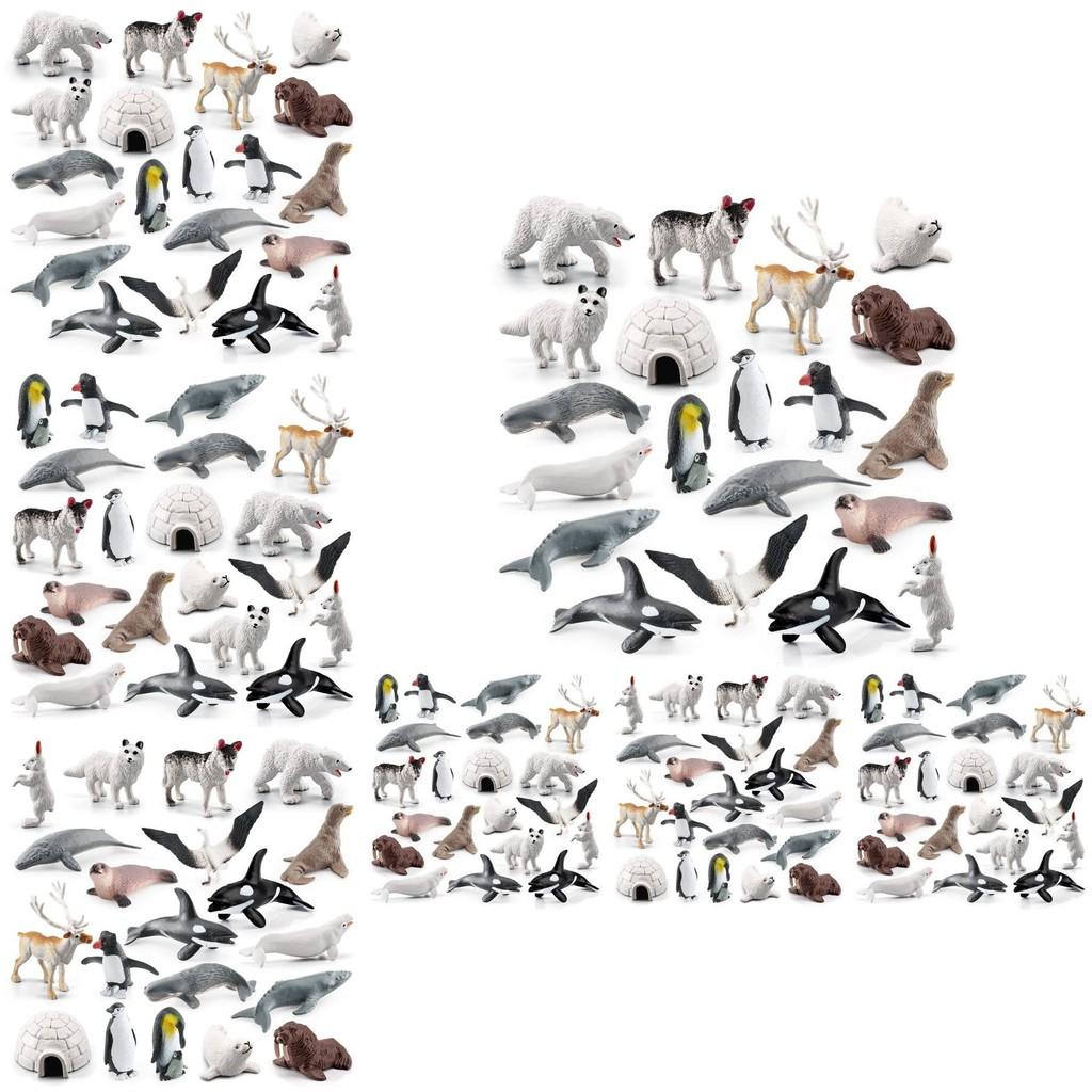 Set de Figuras de Animales del Ártico de PVC Oso Polar Pingüino con Figuras Realistas de Vida Silvestre para Exhibición Educativa