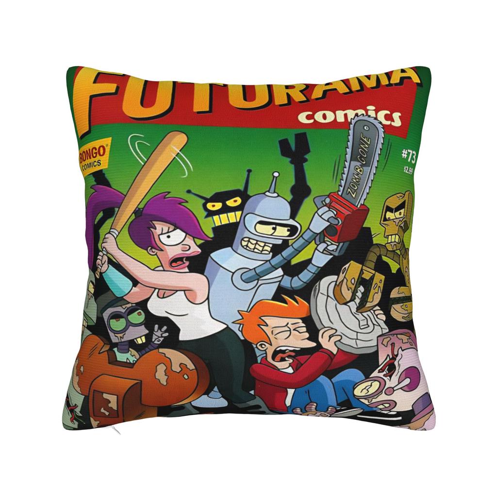 Futuramas Cartoon Comic Pillowcases Merch Soft Cushion Cover Gift  Pillow Case Cover Living Room Multiple Sizes