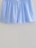 Spring 2025 Women's Striped Color Block Shirt & Shorts Set - European/American Style