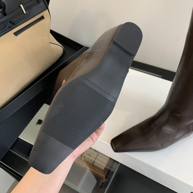 Fashion Eilyken New Fashion Square Toe Women Knee-High Boots Designer Wedges Low Heels Shoes Punk Style Long Ladies Booties