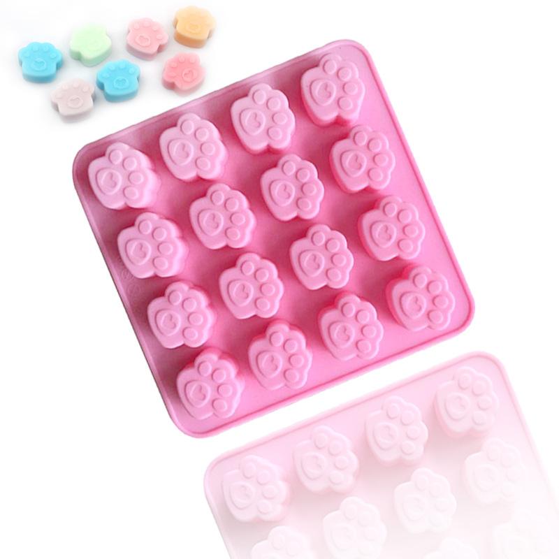 Dog Paw Bone Mold Pet Frozen Treats Silicone Mould Puppy Cat Print Treat Moldes De Silicona Baking Accessories Cupcake Topper