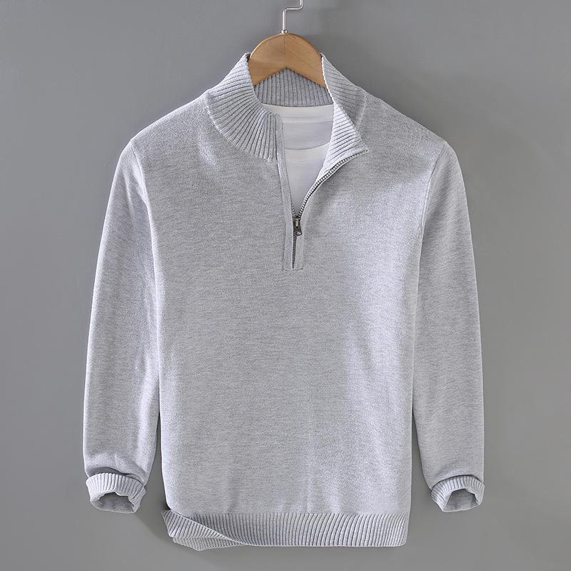Men S Plus Size Long Sleeve Half Zip Turtleneck Casual Knit Sweater