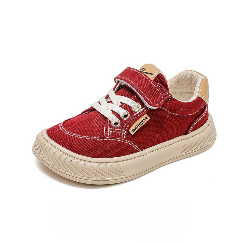 Warrior Classmates Boys Canvas Shoes Spring and Autumn New Breathable Girls Board Shoes Medium and Large Children's Cloth Shoes