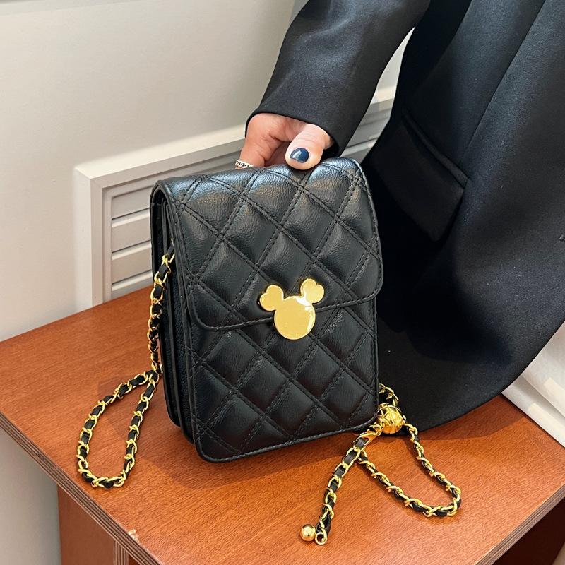 Rhombus Embroidery Thread Small Square Bag Women's New Fashion High-quality Texture Shoulder Bag Chain Messenger Bag