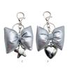 Bowknot Heart Star Charm Keychains Sweet Cute Pendant Hanging Ornament Keyring Backpack Decoration for Women Girls