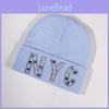 Nyc Letters Knit Hat With Rhinestone Embellishments For Fall Winter Warmth And Casual Style