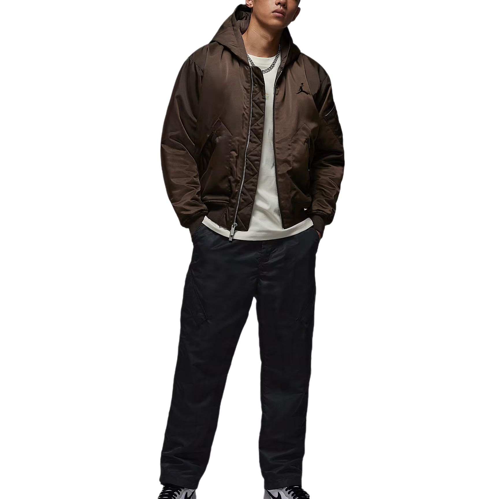 

Jordan Flight Therma-Fit Warm Loose Solid Color Hooded Zip Long Sleeve Jacket Men jackets HV0541-237 2XL