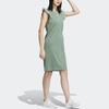 Adidas NEO Basketball-Inspired Ruffle Hem Sleeveless Dress Women Dress Silver Gray Green IJ6605