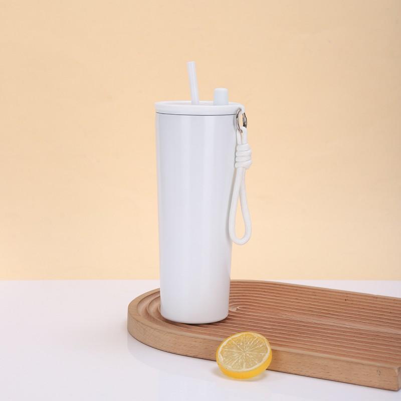 Stainless Steel Vacuum Insulated Travel Mug With Handle Straw 710ml Double Wall Car Cup Outdoor Office Commute