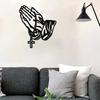 Metal Cross Wall Decor Religious Faith Sign Christian Art Home Ornament for Living Room Bedroom Office Easter Gift