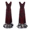 Popular retro dress bridesmaid beaded mesh sequined evening dress European and American wedding dress long dress