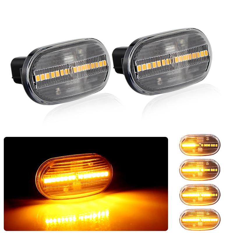 2pcs for Suzuki Jimny JB64W JB74 JB23 JB64 For Mazda Chevrolet Dark Smoked Lens Full LED Amber Front Fender Side Marker Light