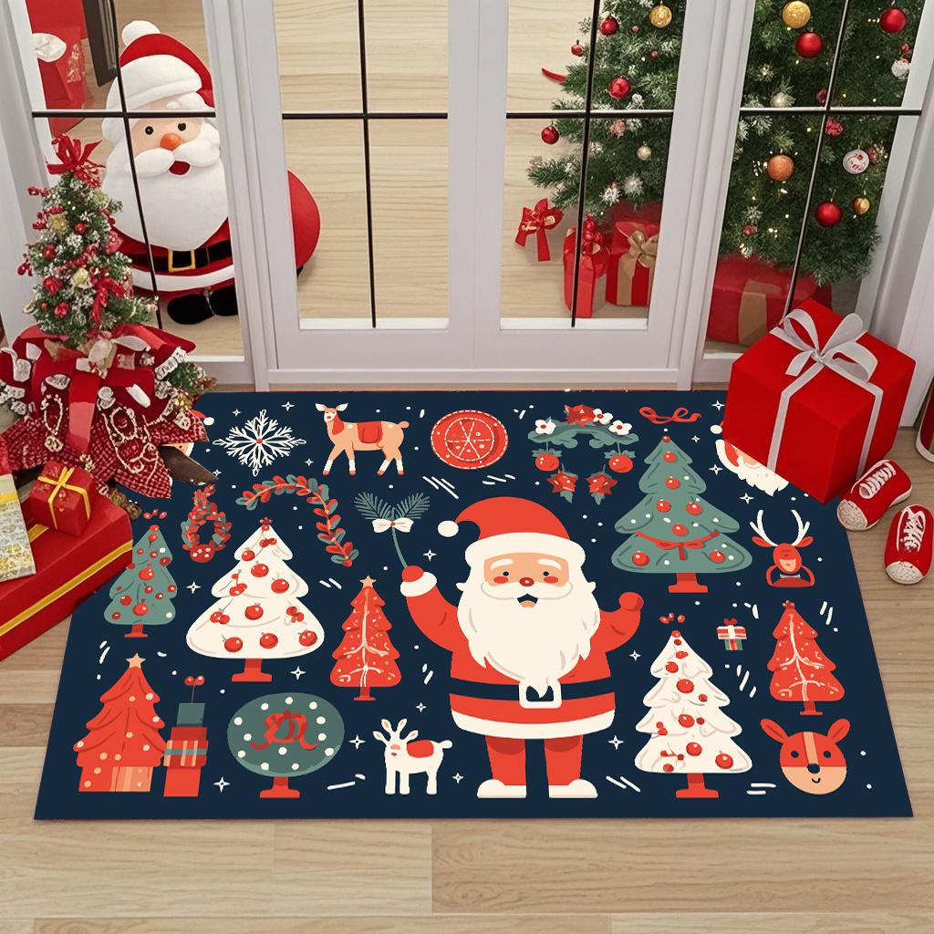 Modern Style Christmas Decor Home Carpet Living Room Big Size Antiskid Bedroom Bedside Rug Soft Easy Cleaning Entrance Door Mat