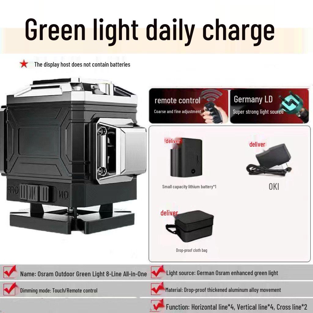 High Precision 16-Line Green Laser Level for Outdoor Projection