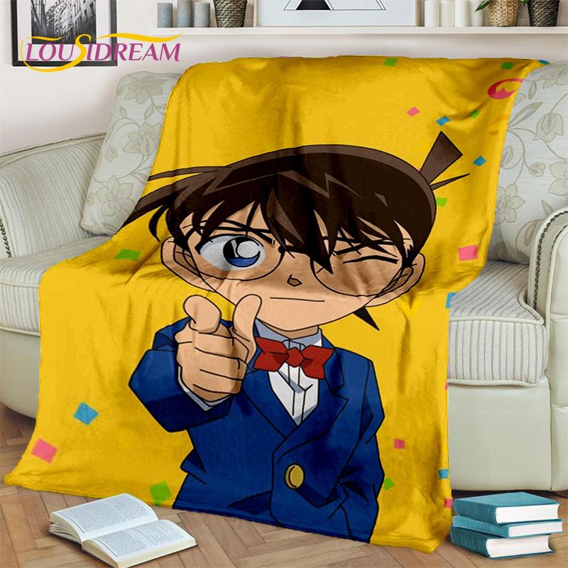 Kreskówka HD Detektyw Conan Anime Koc 3D, Miękki koc do rzucania na dom, sypialnię, łóżko, sofę, na piknik, w podróży, do biura, koc okrywowy dla dzieci