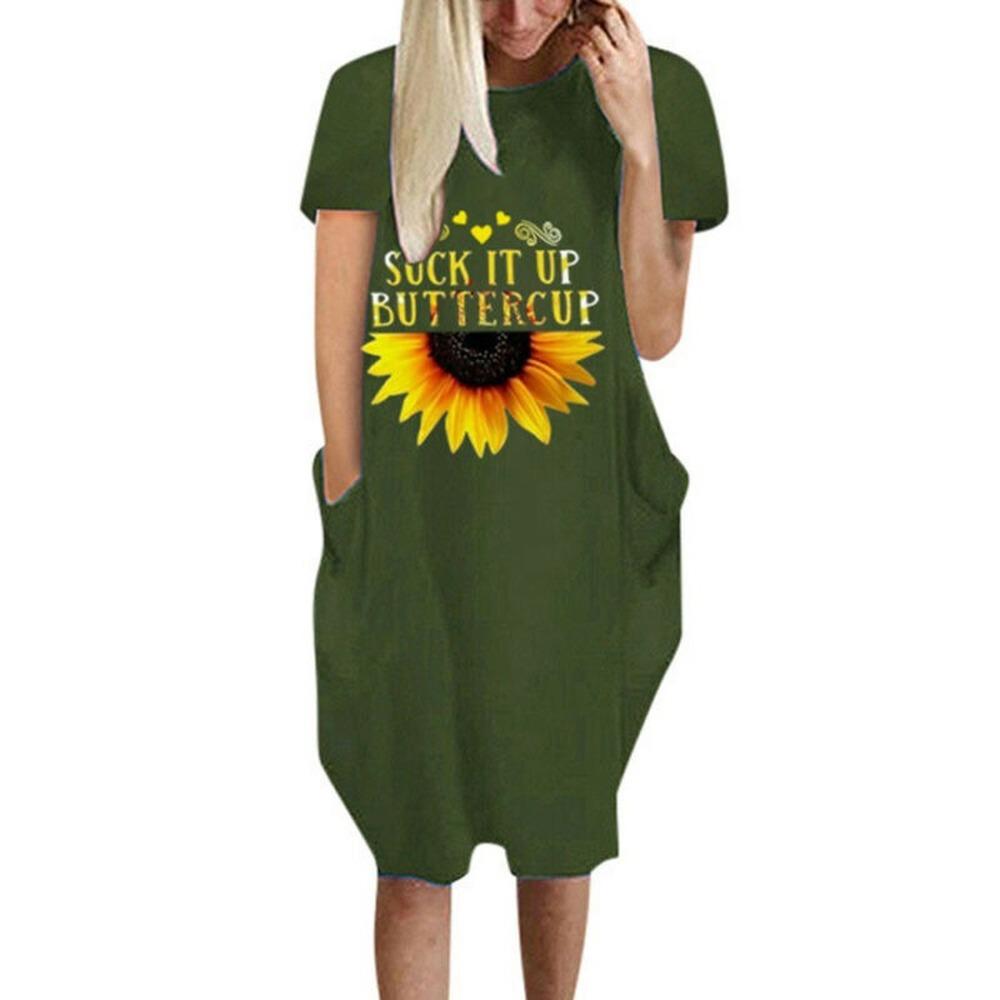 Buy Womens Sunflower Print Short Sleeve 