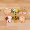 Zinc Alloy Brooch Pin, Enamel Paint Corrosion-Resistant Lapel Pin, Flower Bear Style Metal Badge with Stable Back-Buckle Pin for Clothes Hats