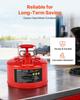Safety Gas Can, 9.5 L Type II Red Safety Can for Gasoline with Stainless Steel Flame Arrester, Self-Closing Lid, and Flexible Metal Spout, Carbon