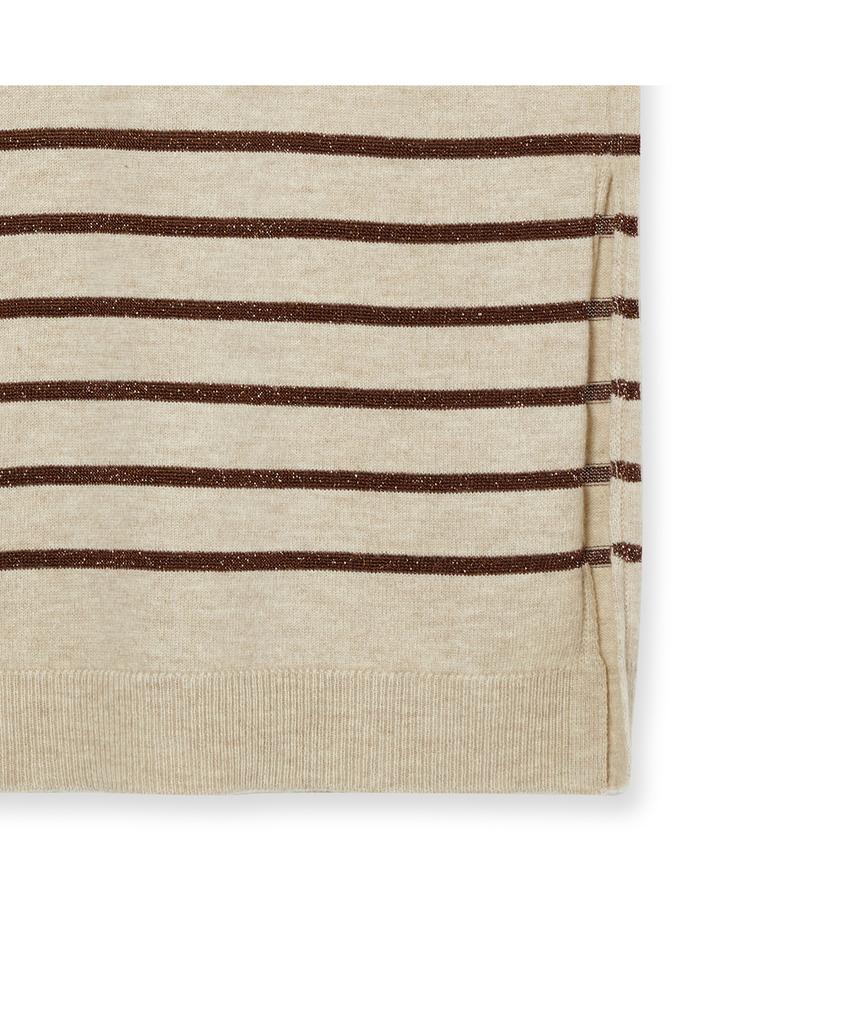 Iolo Metallic Stripe Skirt_Beige
